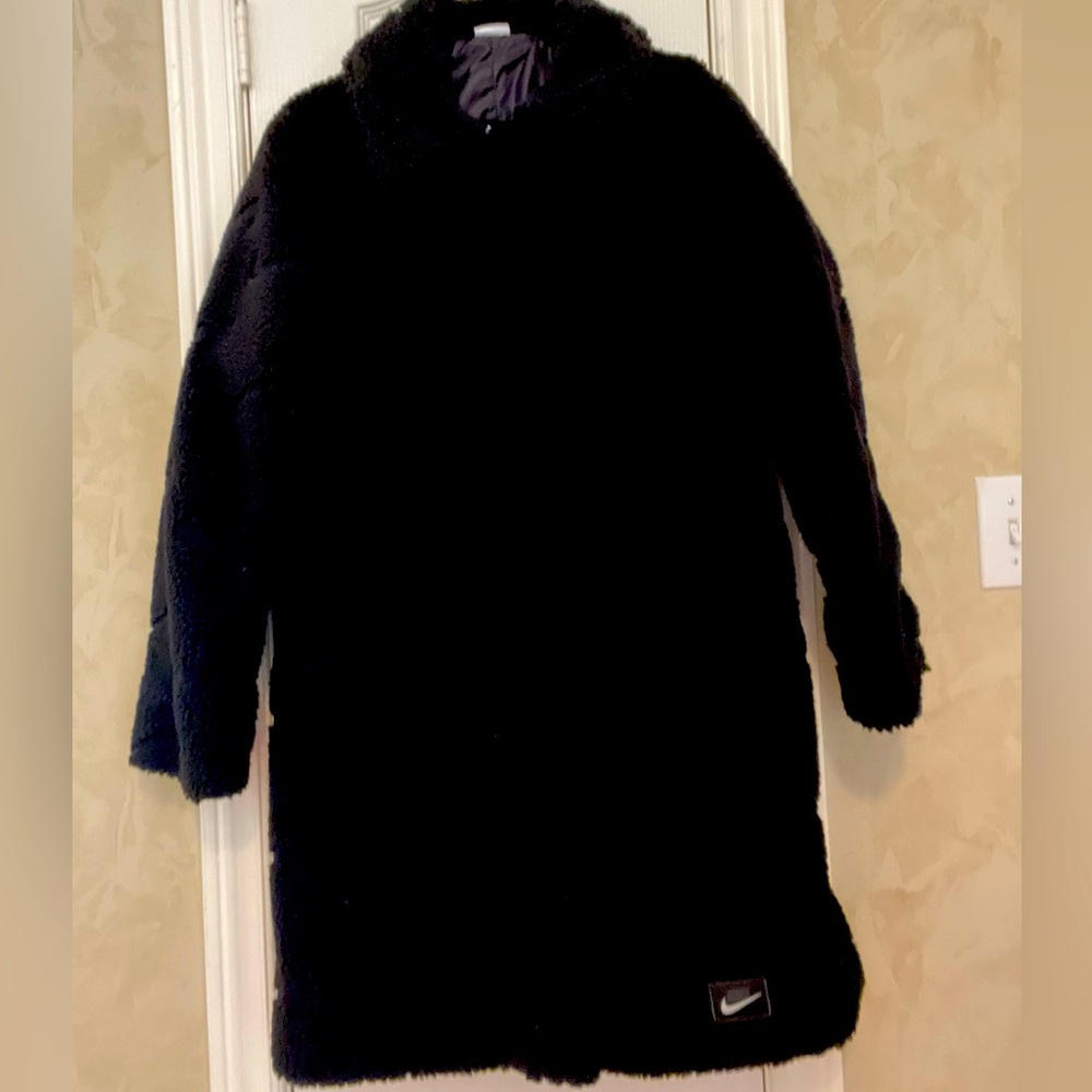 Nike Black Plush Teddy Coat